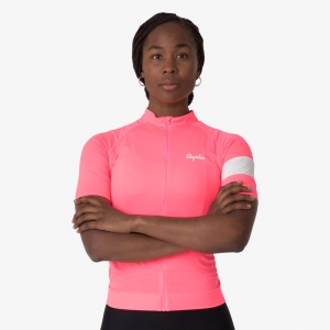 Rapha Core Hafif Cycling Kadın Jersey Pembe Beyaz | 10647-RHTU