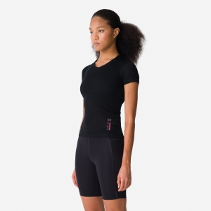 Rapha Merino Kısa Sleeve Kadın Temel Katman Üstleri Siyah | 95438-IGSR