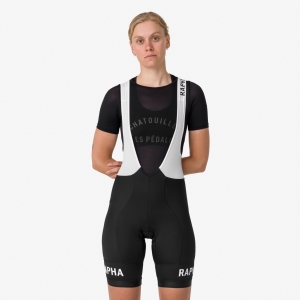 Rapha Pro Team Antrenman Bib Kadın Şort Siyah Beyaz | 80567-LNDV