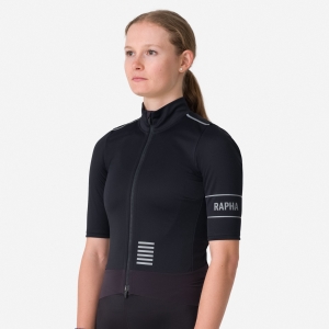 Rapha Pro Team GORE-TEX INFINIUM Kadın Jersey Siyah Gümüş | 64289-VTMS