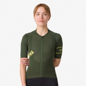 Rapha Pro Team Hafif Kadın Jersey Koyu Zeytin Yeşili Yeşil | 83571-WKRO