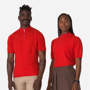 Rapha St Raphael Quarter Zip Knit Erkek Üstler Kırmızı | 81239-NKID